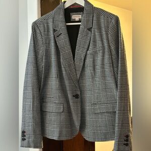 Merona Black and White Plaid Blazer